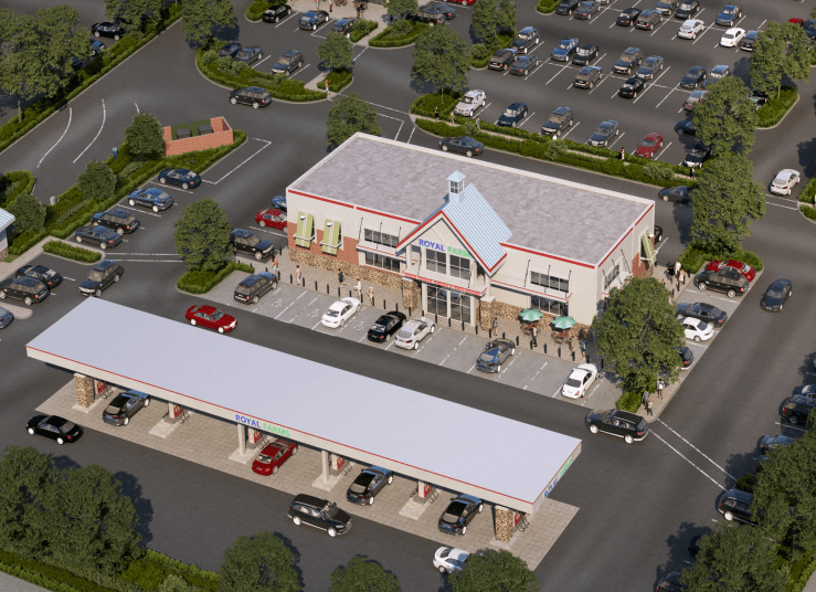 James Run - In May 2021, an ARLS Properties affiliate acquired a 2.23 acre pad site at Tobin Crossing and Route 543 in Bel Air, MD. This pad site was an out parcel for a larger mixed-use development, including apartments, single-family homes, townhomes, hotel, office, and retail.  ARLS identified this site as an excellent location for a convenience store/gas station because of its close proximity to I-95, strong demographics, solid traffic counts, and correct zoning for a by-right use. It subsequently leased the property to Royal Farms, which opened in late 2022.